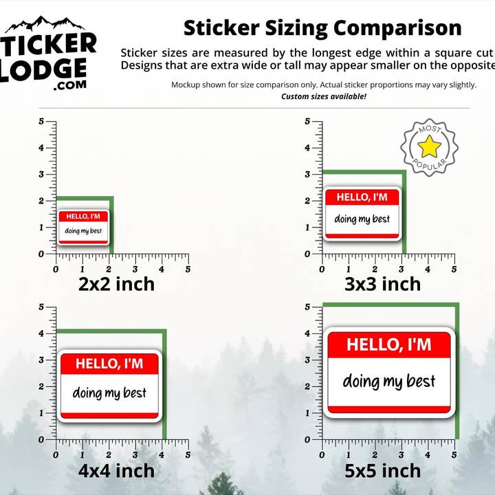 Sticker Lodge - Wholesale Phone & Laptop Stickers - Hello, I'm Doing My Best Vinyl Sticker3