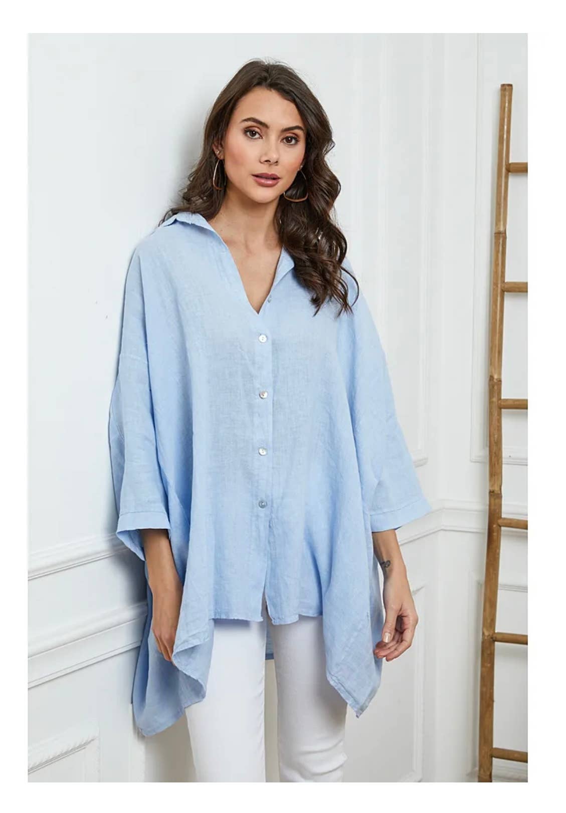 LÉA & LUC - Wholesale Button Down Shirt - Women's - 100% Linen Shirt REF. 285823