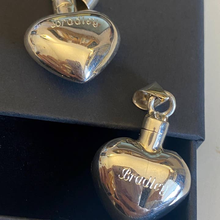 Sterling Silver Heart Urn Pendant with Self fill kit for wholesale by Mon Bijoux