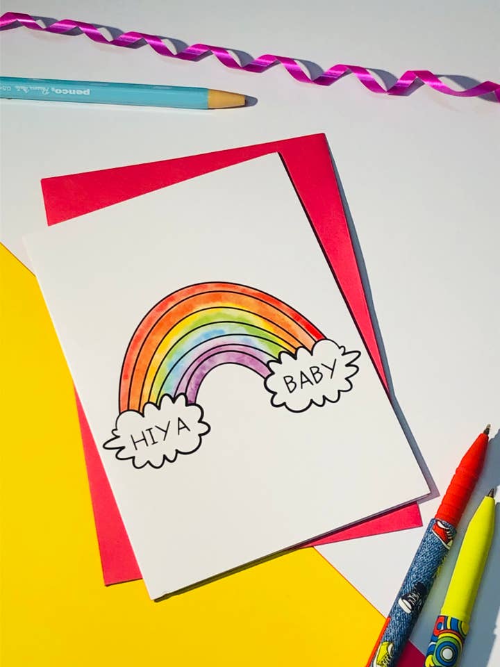 Hiya Baby Greetings Card for wholesale by PaintsPylons