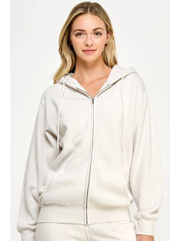 Vanilla Monkey - Wholesale Hoodie - Women's - Oversized Fleece Boyfriends Fit Zip Up Jacket