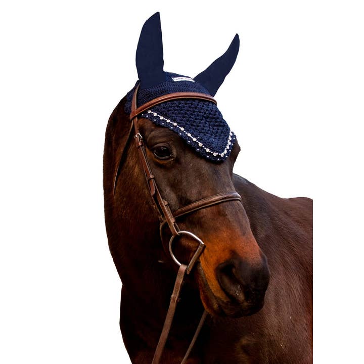 JPC Equestrian - Wholesale Horseback riding gear - Equine Couture Fly Bonnet with Crystals