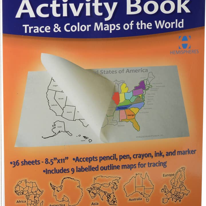 World/USA Tracing Activity Book for wholesale by Waypoint Geographic