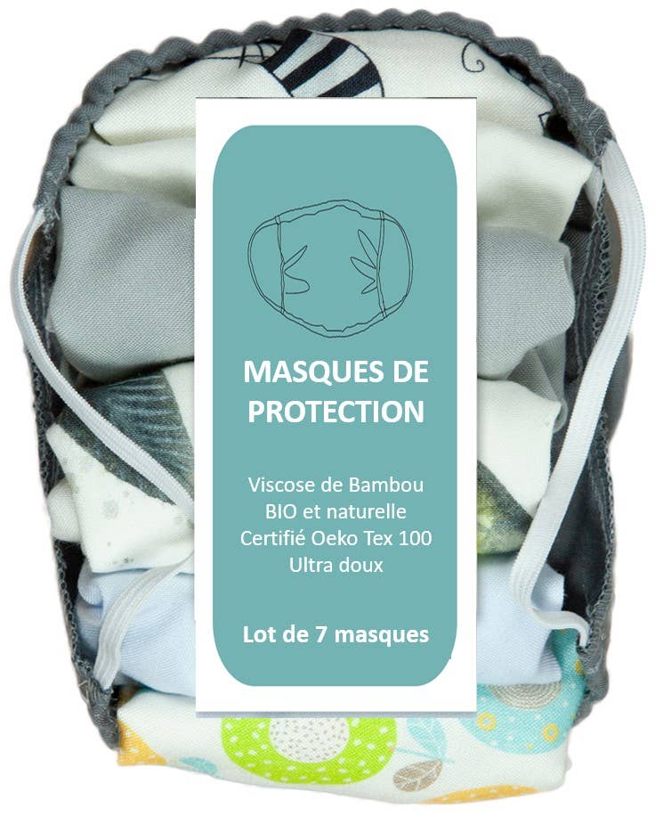 SDI-PARIS – Großhandel Mund-/Gesichtsschutz – Filtration Sup 90 Bambusmasken, waschbar bei 40 °C, 7 Stück2