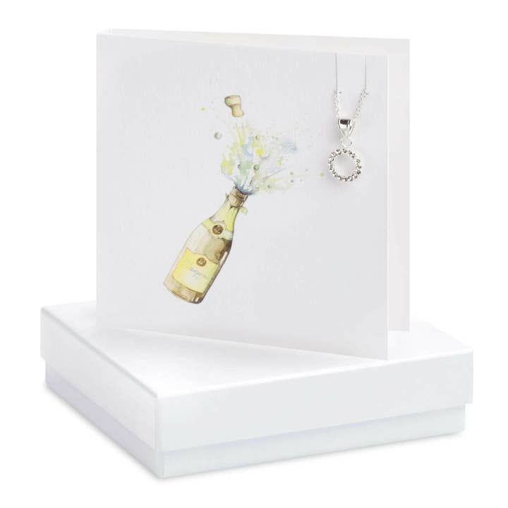 Sterling Silver Pendant – Elegant Cubic Zirconia Necklace Gift Set With Box & Card for wholesale by Crumble & Core
