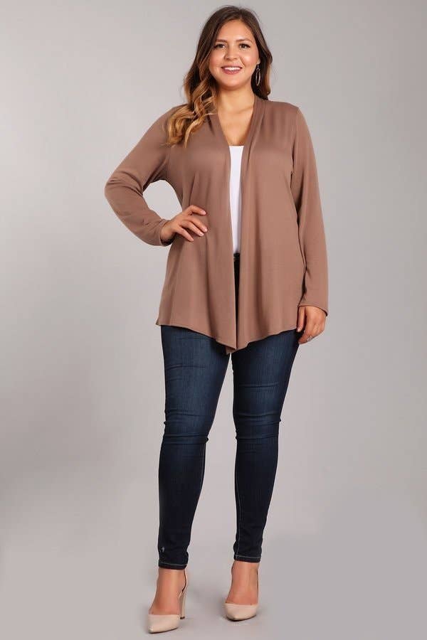 Chris & Carol Apparel - Wholesale Cardigan - Women's - X9029-140 Essential Plus Size Knit Cardigan9