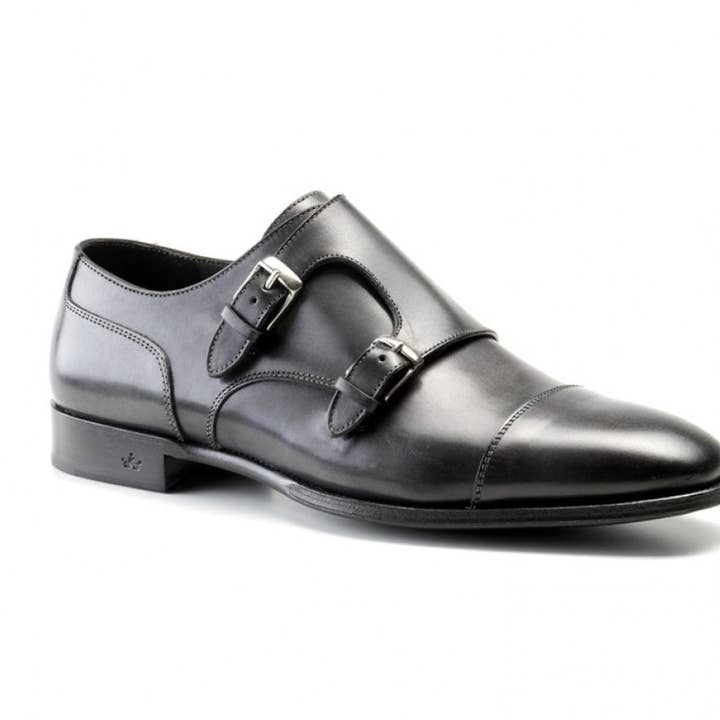 Double Monk Riccardo in Antracite for wholesale by Risch Shoes