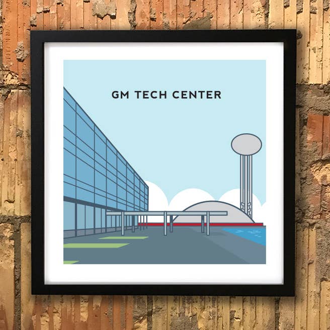 GM Tech Center print for wholesale by Detroit GT