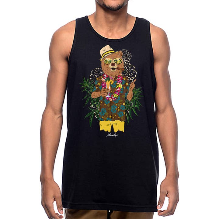 Bear On Vacation Tanktop für Herren für den Großhandel von StonerDays Apparel