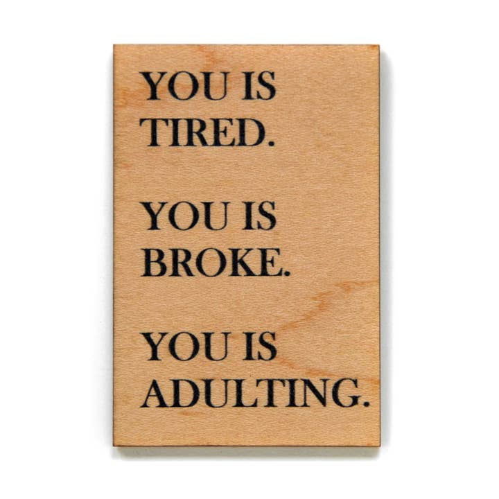 Driftless Studios - Wholesale Magnet - Funny Magnet - You Is Tired. You Is Broke. You Is Adulting0