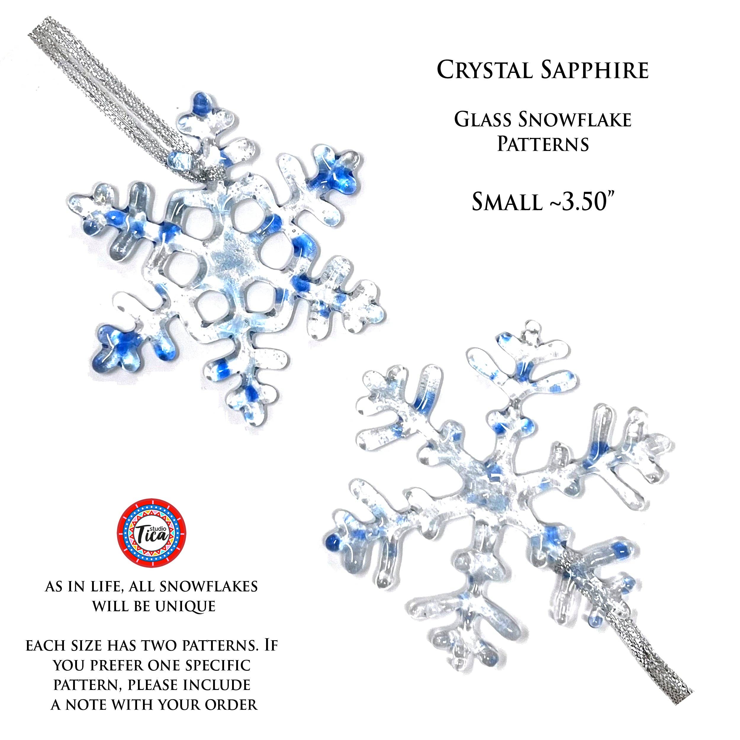 studioTica - Wholesale Ornament - Handmade Glass Snowflake - Sapphire Crystal1