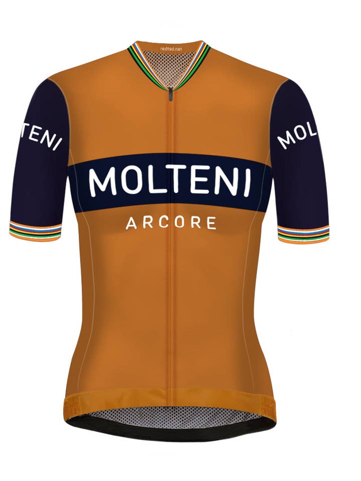 Maglia da Ciclismo Retrò da Donna Molteni Arancione - REDTED per la vendita all'ingrosso da parte di REDTED