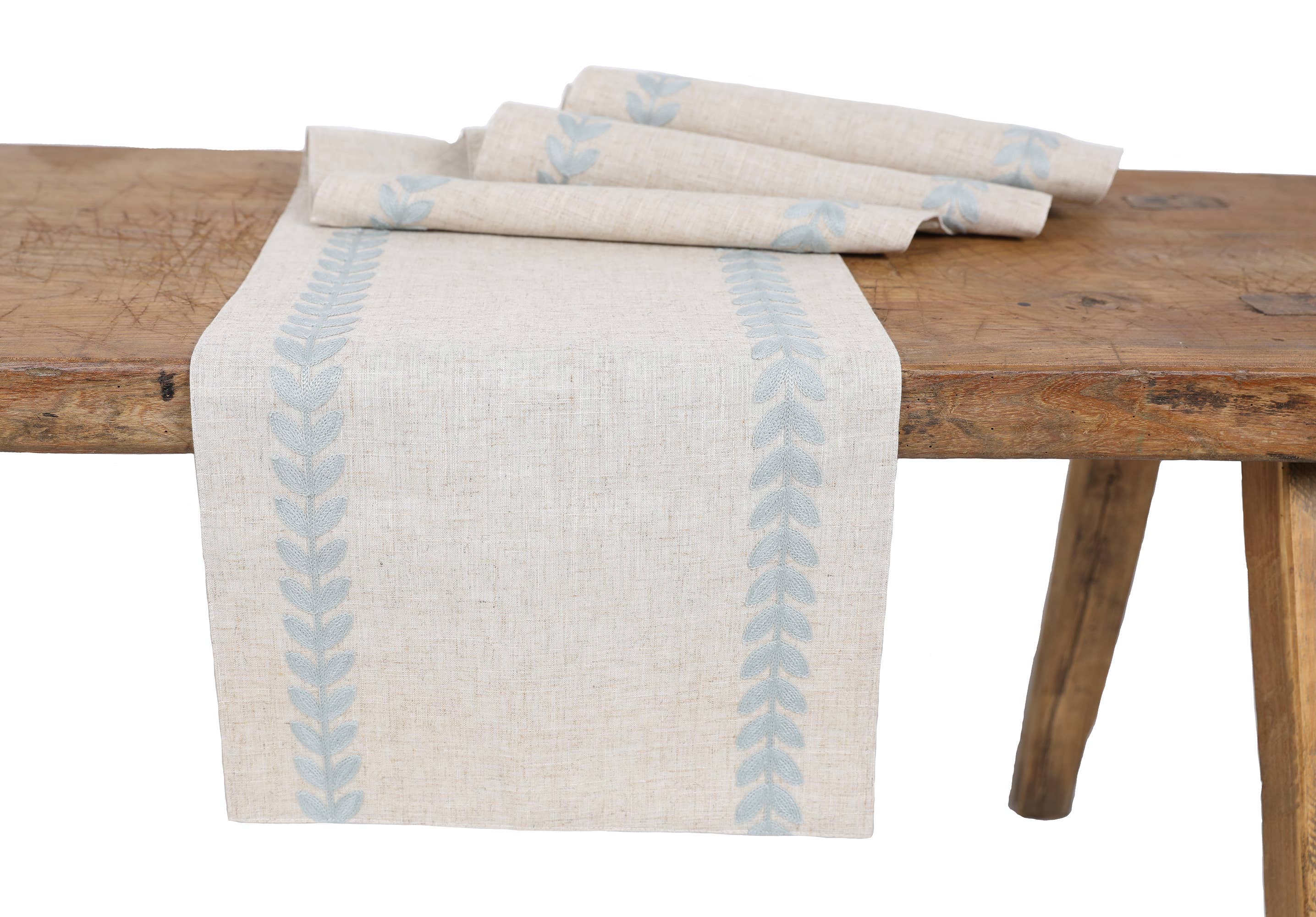 Xia Home Fashions & Manor Luxe - Wholesale Table Runner - Cute Leaves Crewel Embroidered Table Runner6