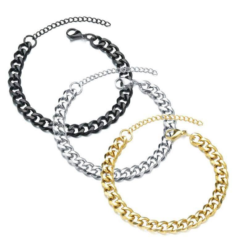 RabenBeads - Wholesale Link & Chain Bracelet - Cuban Chain Men Stainless Steel Bracelet2
