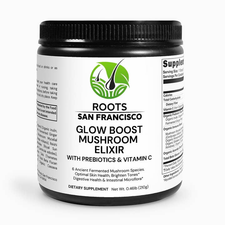 Glow Boost Mushroom Elixir for wholesale by Roots San Francisco