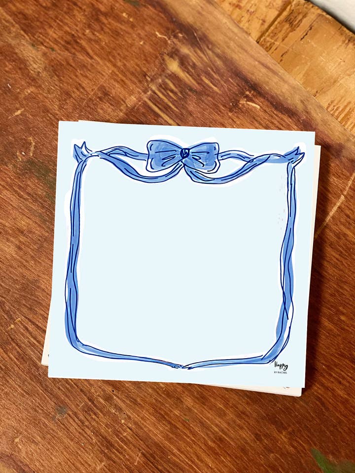 Blue Bow Chunky Notepad for wholesale by Happy By Rachel, LLC