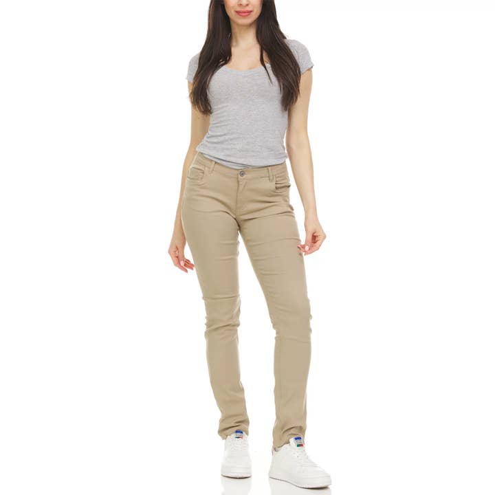 Galaxy By Harvic - Wholesale Pants – Women's - Girl's Super Stretchy Skinny 5-Pocket Uniform Chino Pants3