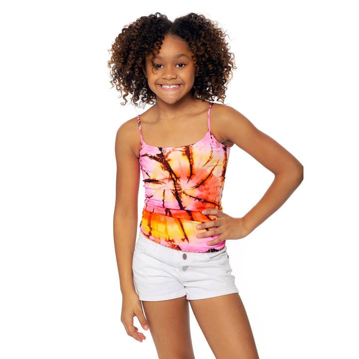 Swirl Tie Dye Full Camisole Girls 7-10 for wholesale by Malibu Sugar
