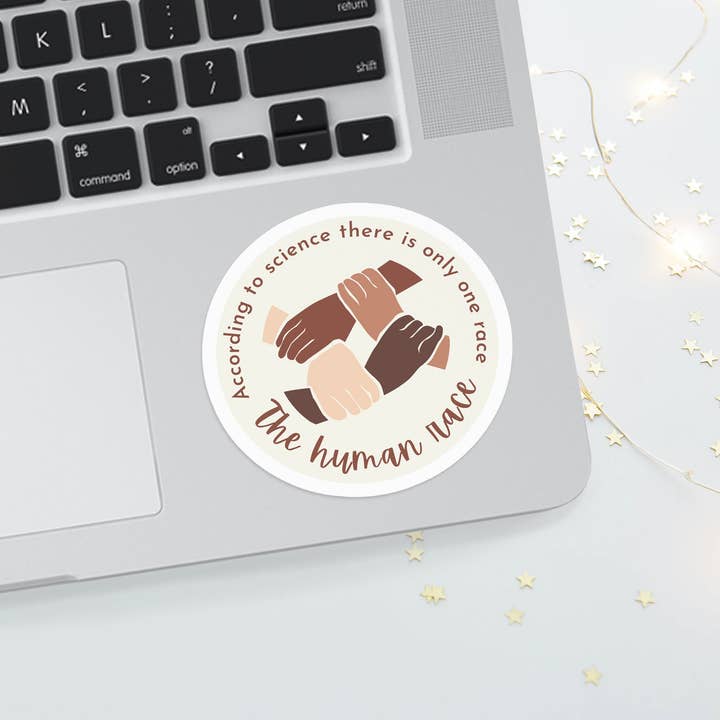 Human Race Sticker, Equality and Diversity Sticker for wholesale by Science & Snark