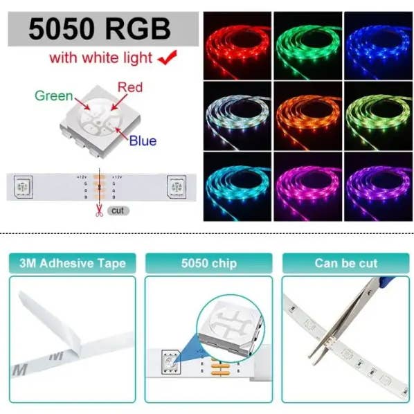 Krediz - Wholesale String lights - LED Strip Lights 16 Feet RGB LED Lights with Remote4