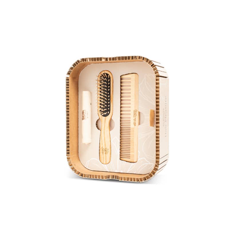 Tek Brushes - Wholesale Hair Brush/Comb Set - Hair Pleasure Set: Brush + Comb for Short Hair