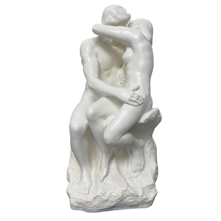 Rodin The Kiss Statue – Large White Lovers Sculpture, Parastone Collection RO07 for wholesale by Museum Wholesale Inc