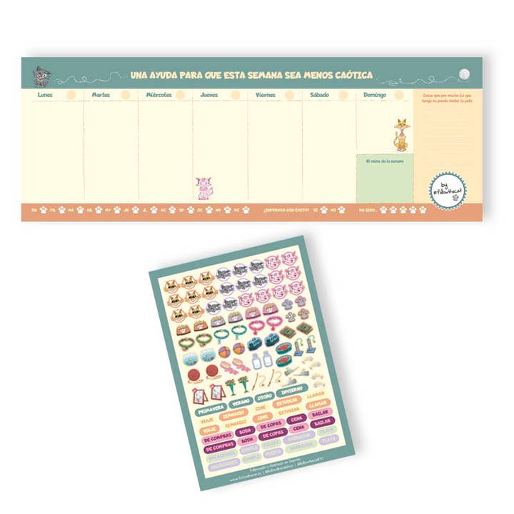 Follow The Cat - Vendita all'ingrosso Planner - Planner settimanale con adesivi - Instacats2