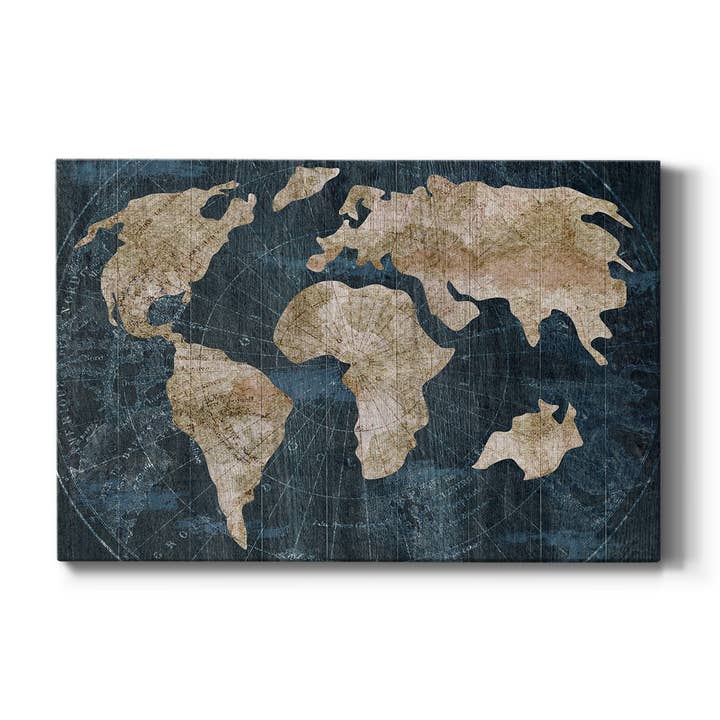 Industrial Map, Canvas Wall Art for wholesale by Wexford Home