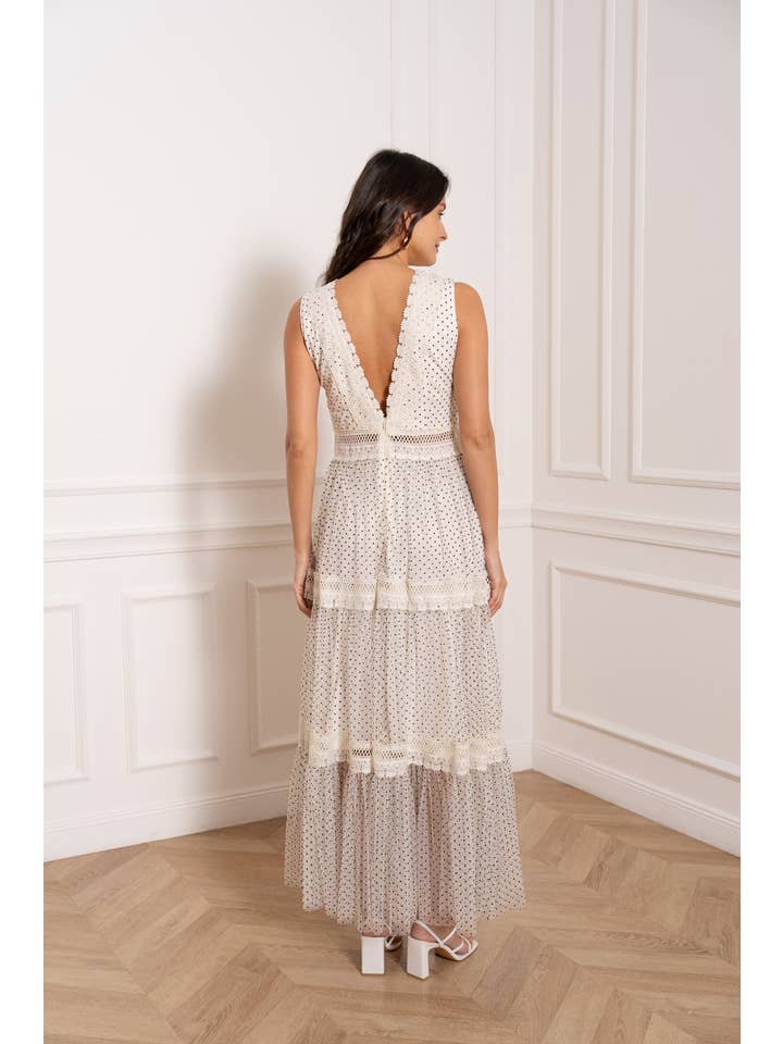 CHOKLATE PARIS - Wholesale Dress - Women's - Nikky Long Dress in Plumetis Tulle - 80936 (S-M-L)