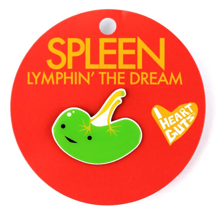 I Heart Guts | Organ Plushies Wholesale - Wholesale Lapel Pin/Button - Spleen Lapel Pin - Lymphin' Ain't Easy1