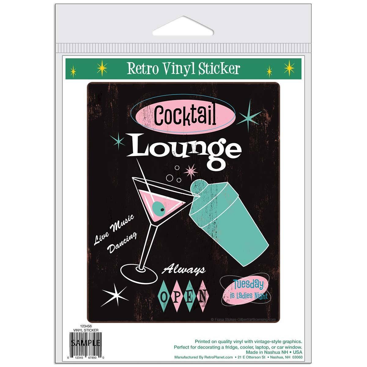 RetroPlanet – wholesale Sticker – Cocktail Lounge 1950s Style Sticker1