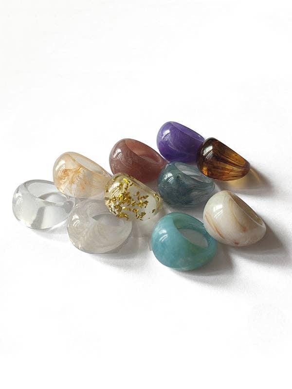 KK Bloom – Großhandel Cocktail-/Statement-Ring – Original 9 Farben Geometrischer Harzring3