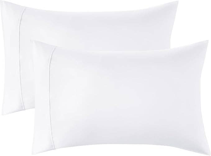 Blanc Lot de 12 draps-housses et draps plats en microfibre de qualité hôtelière en vente sur Faire12