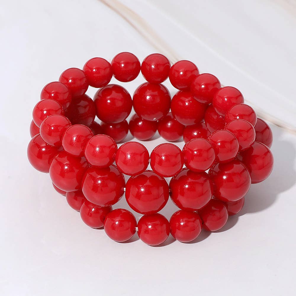 Sensibling Corp. – wholesale Beaded bracelet – 3PCS - Pearl Beaded Stretch Multi Layered Bracelets12