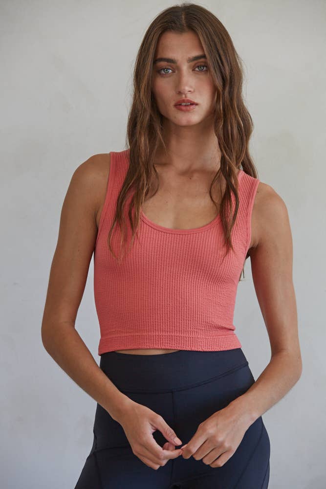 By Together - Wholesale Tank Top - Women's - S1050N | Seamless Sleeveless UV Neck Reversible Tank Top3