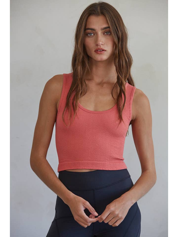 By Together - Wholesale Tank Top - Women's - S1050N | Seamless Sleeveless UV Neck Reversible Tank Top3