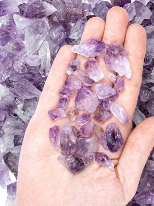 Bulk Rough Natural Amethyst Chips 1lb for wholesale by Celestial Avenue