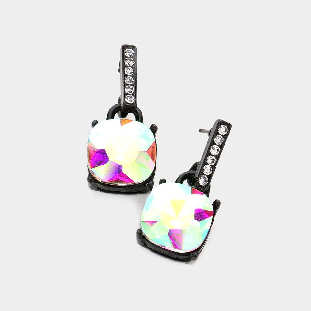 Sensibling Corp. - Wholesale Dangle Earrings - Cushion Square Stone Dangle Evening Earrings8