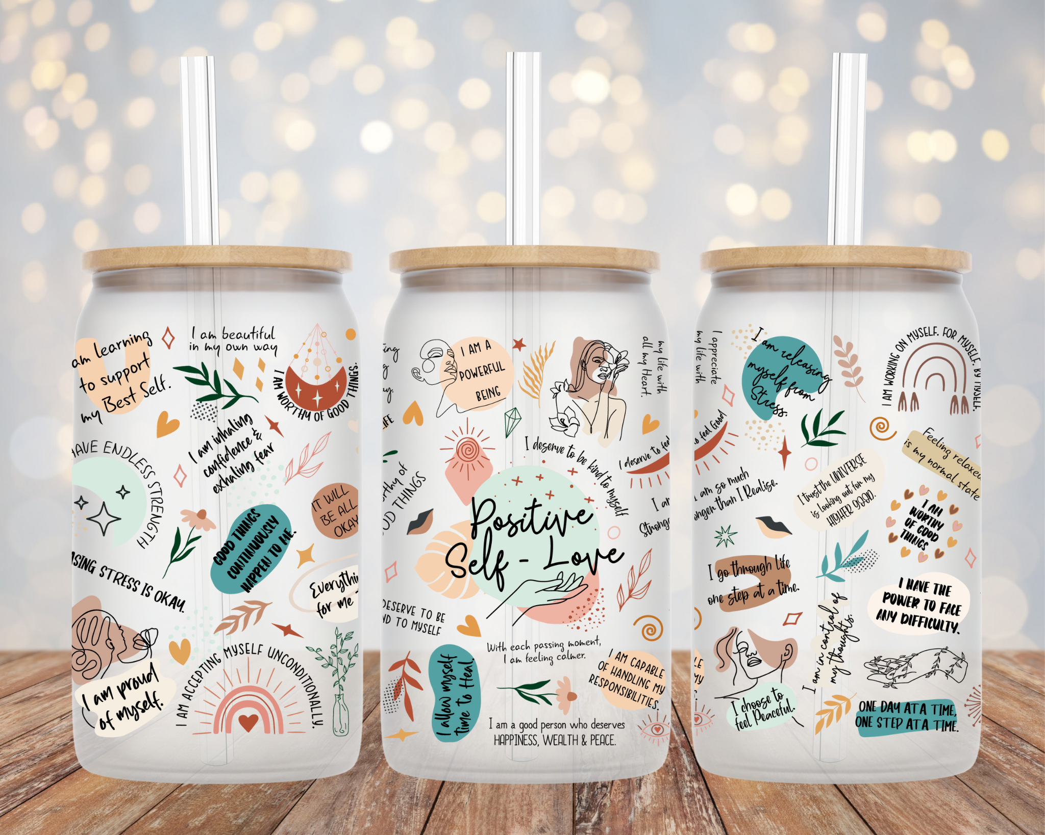 The Gift Genie LLC - Wholesale Drinking glass/cup - Self Love Glass Tumbler1