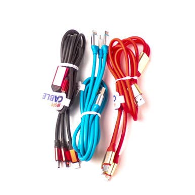 Câble de chargement 3 en 1 Type-C, micro + iPhone, paquet de 6 pour la vente par Mid America