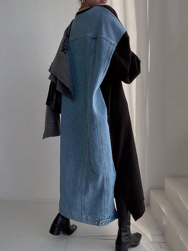 StyleGalX - Vente Robe – femme - Robes midi amples originales à manches longues et à col rond et imprimé de lettres4