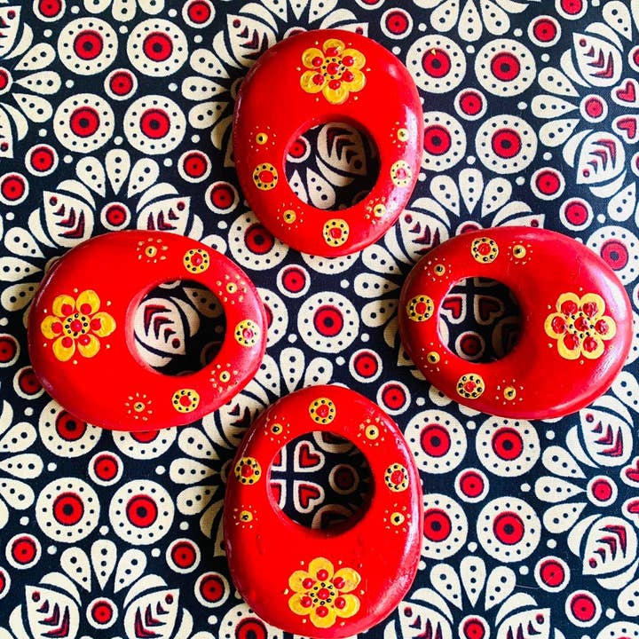 Painted Napkin Rings - Ring Set for wholesale by Zambezi Joy Society