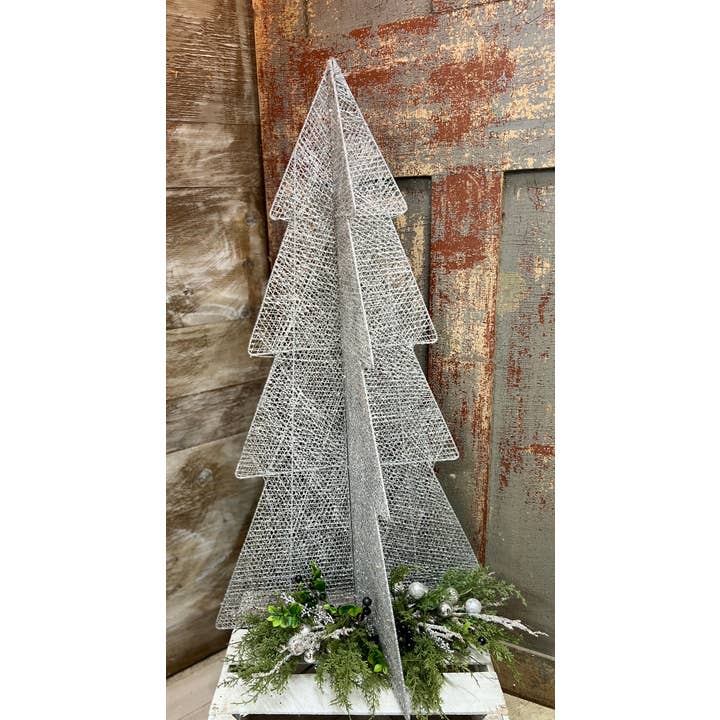 Wholesale Home Decor – wholesale Juldekoration – Silver Wire 3D träd 40in