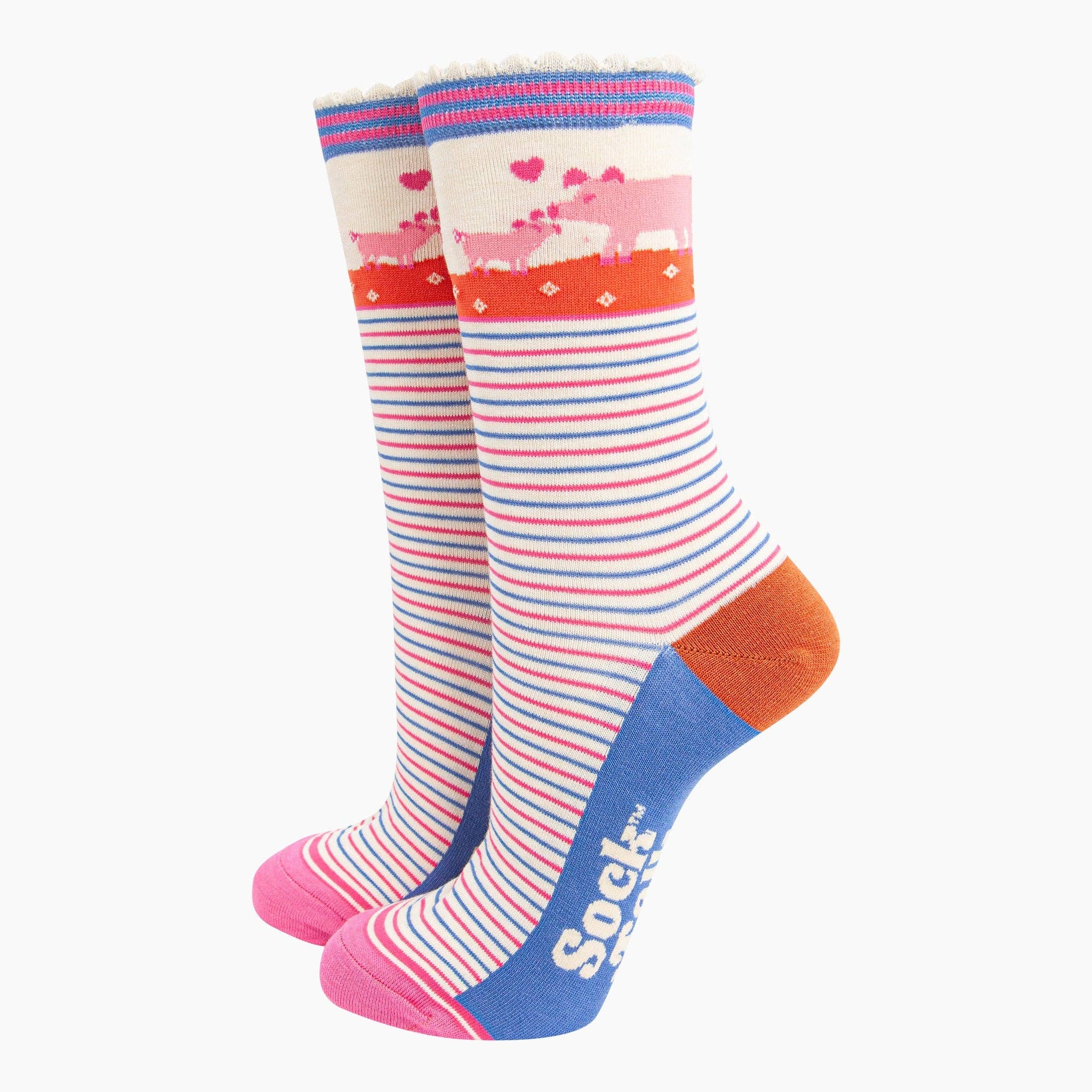 Sock Talk - Wholesale Socks - Women's - Women's Bamboo Socks - Cream, Pig & Piglet0