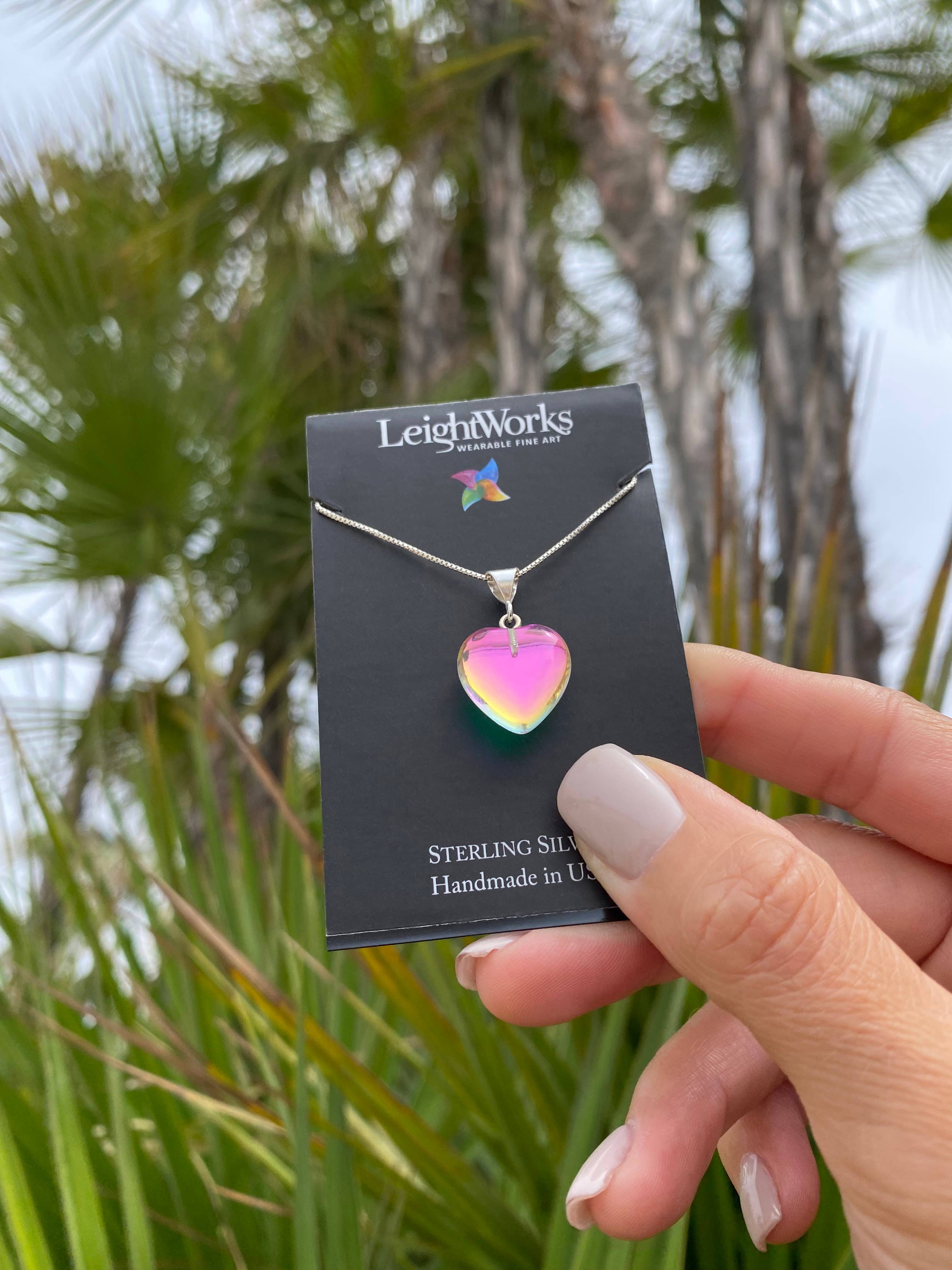 LeightWorks - Wholesale Pendant/Charm Necklace - Large Heart Pendant Sterling Silver Crystal Jewelry Necklace8