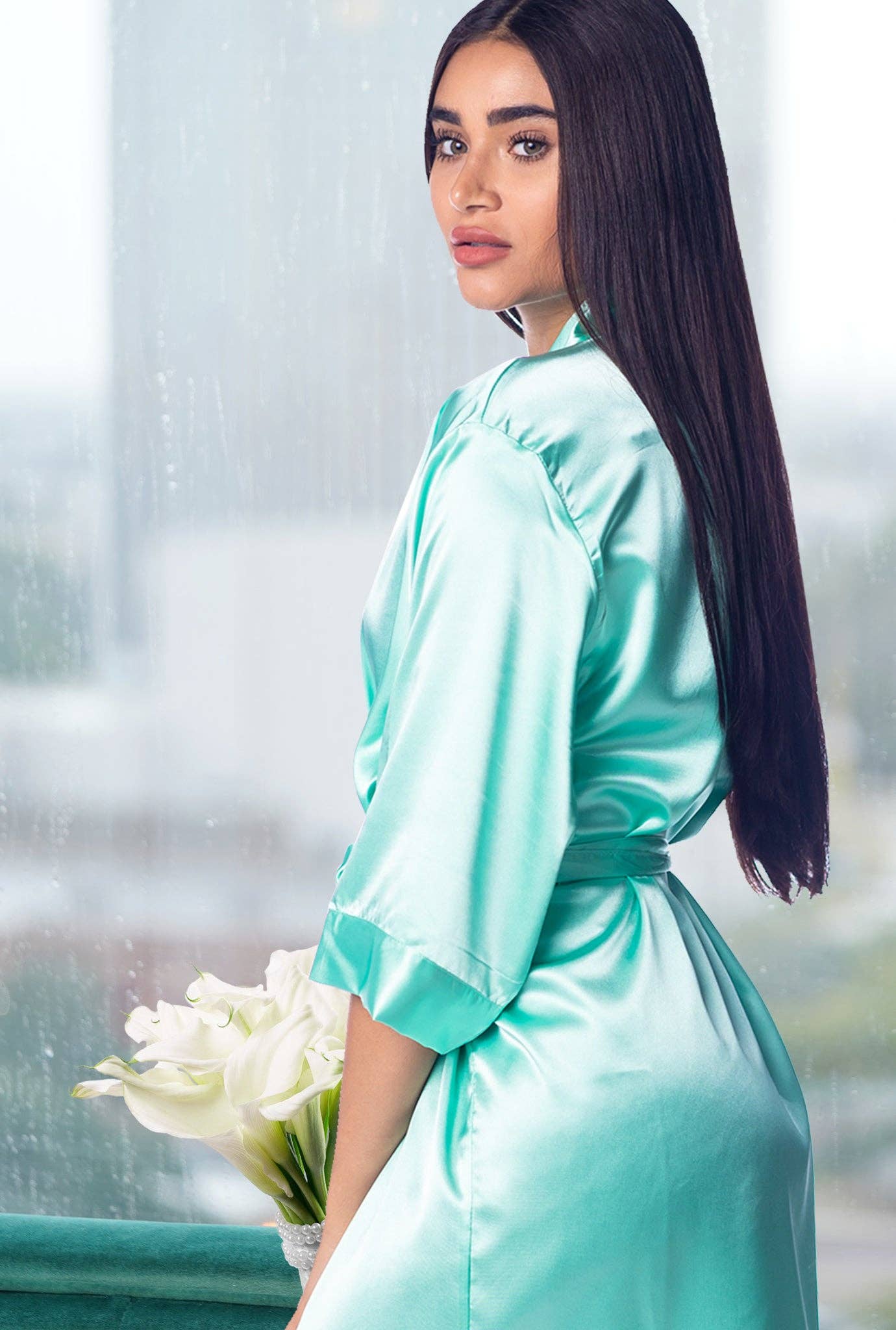 GiftsbyPR - Wholesale Robe – Women's - Mint Robe | Mint Bridesmaid Robe | Mint Wedding | Mint Weddi0