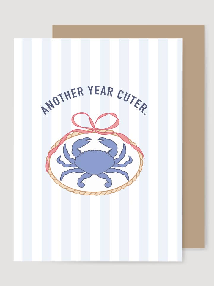 Another Year Cuter Crab Birthday Card for wholesale by the letters mdn
