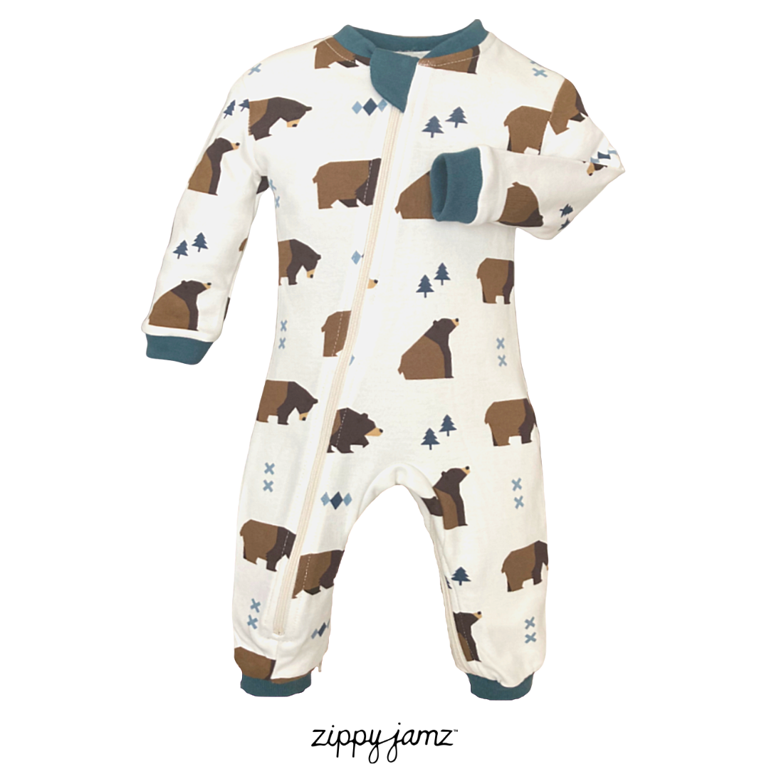 ZippyJamz - Wholesale Jumpsuit - Baby - Little Grizzle - Babysuit - Footed6