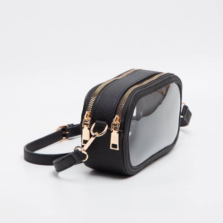 MiMi Wholesale - Wholesale Crossbody Bag - Women's - TG10552 Double Zipper Oval Clear Gameday/Stadium Bag20