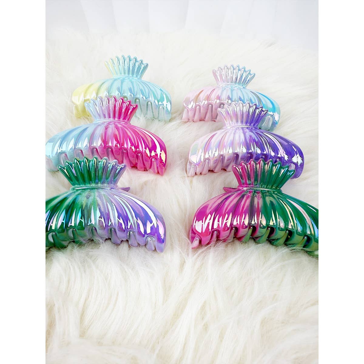 MIX COLOR Mermaids Favorite Shell Hair Claws Clips for wholesale on Faire4